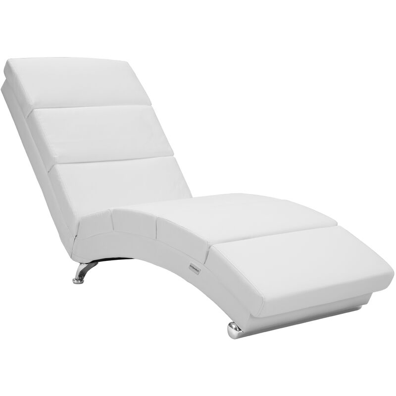 foto del prodotto casaria poltrona relax london con piedini cromati ecopelle bianco