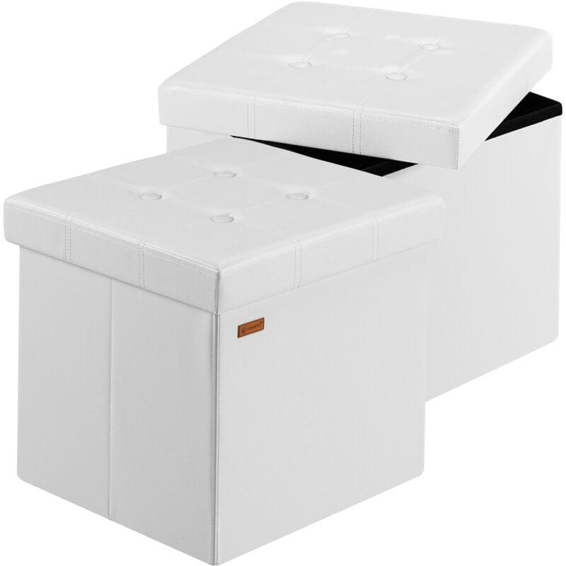 foto del prodotto casaria pouf sgabello contenitore 38x38x38cm box portaoggetti m 2er set wei de 