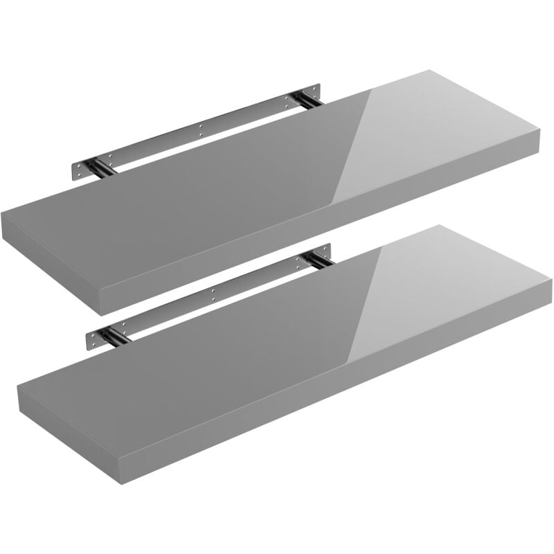 foto del prodotto casaria set di 2 mensole sospese 70cm de , set of 2 high gloss grey en 
