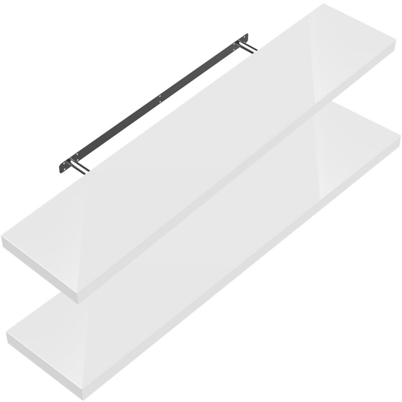 foto del prodotto casaria set di 2 mensole sospese 70cm de , set of 2 high gloss white en 