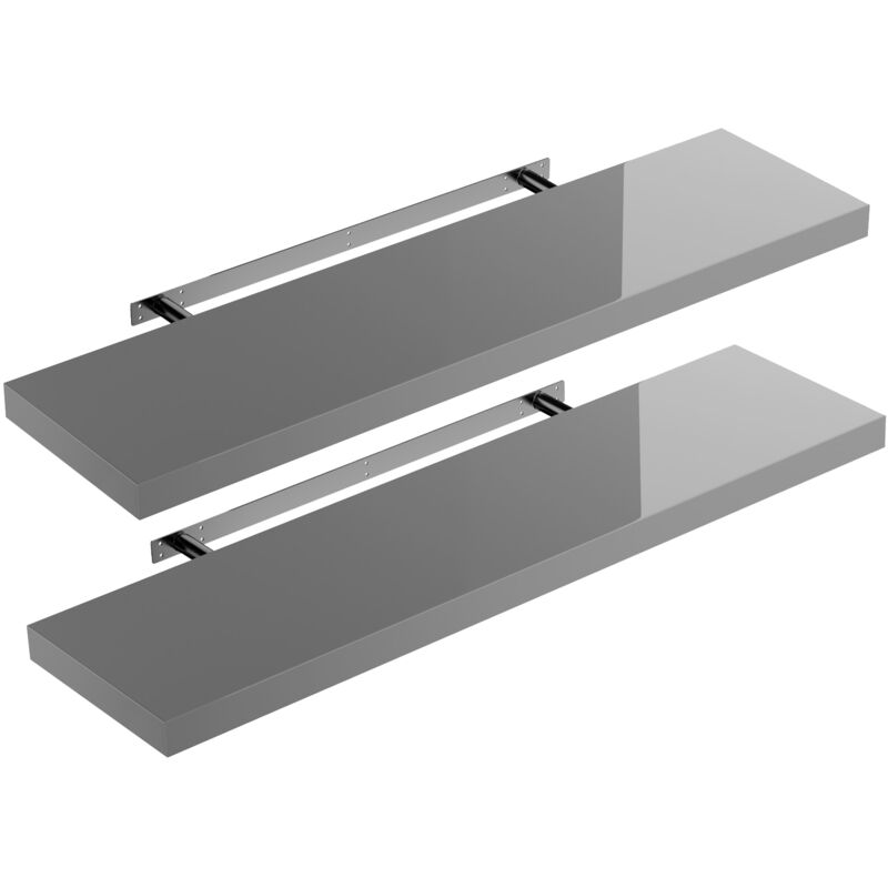 foto del prodotto casaria set di 2 mensole sospese set of 2 high gloss grey en , 90cm de 