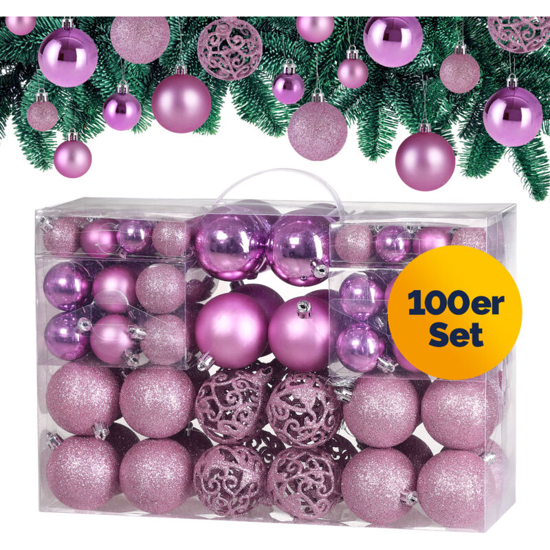 foto del prodotto casaria set di palline di natale composto da varie fantasie varie quantit varie taglie rosa