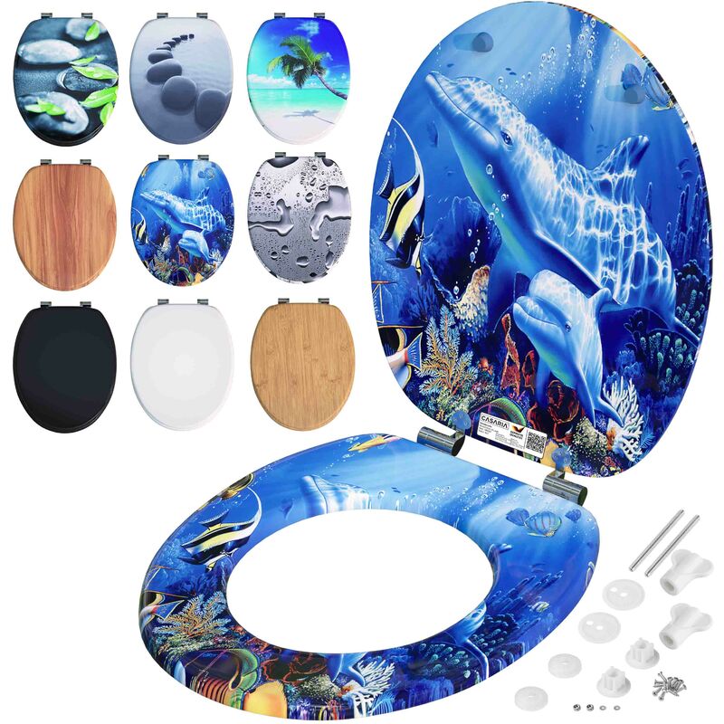 immagine 0 del prodotto casaria tavoletta wc con chiusura ammortizzata mdf cerniere in metallo antiruggine delfin de 