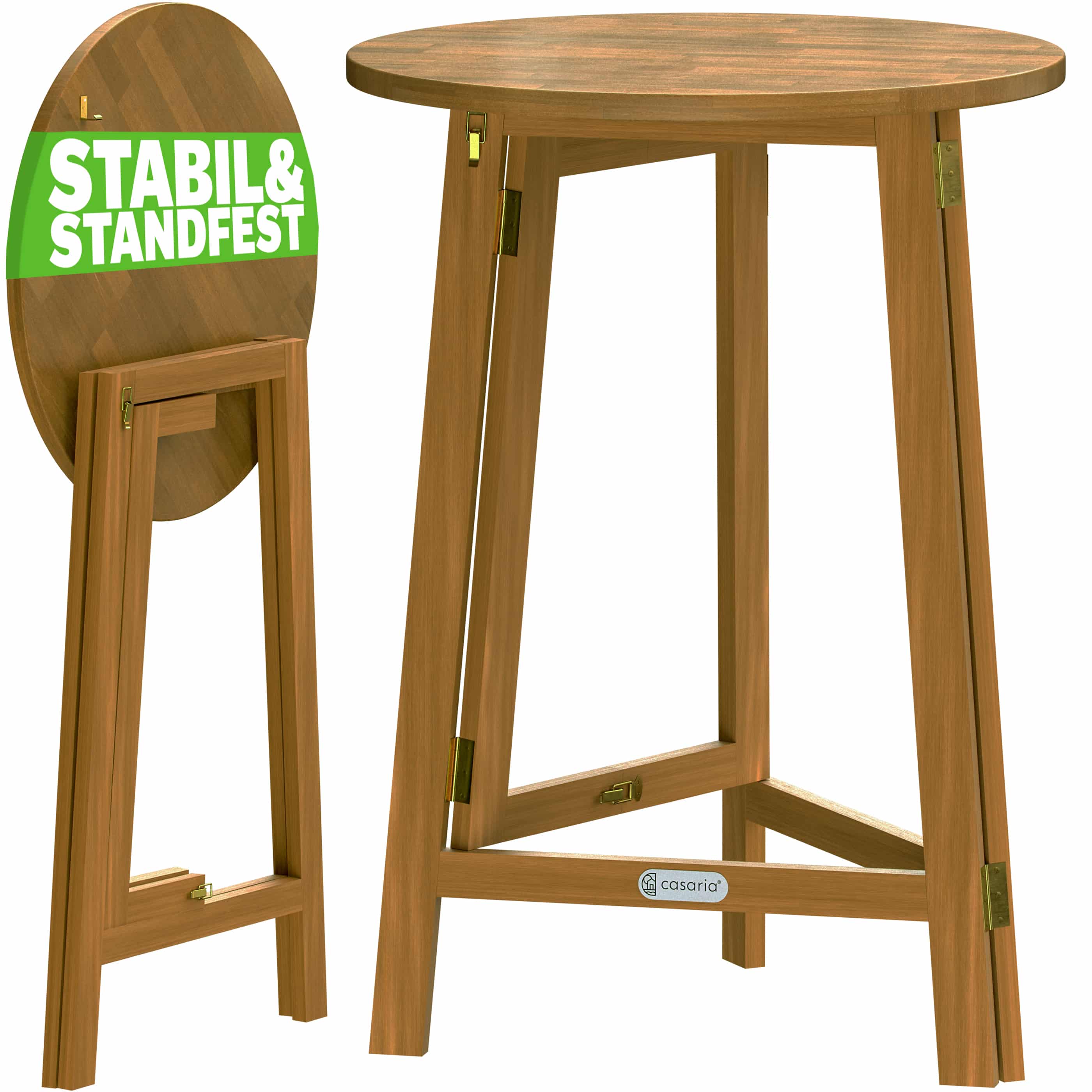 foto del prodotto casaria tavolo da bar in legno duro di acacia pieghevole 110 cm di altezza 80 cm rotondo tavolo da bistrot tavolo da giardino feste