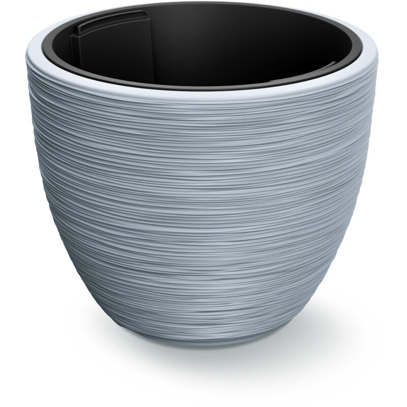 foto del prodotto casaria vaso da fiori 30l 40x32cm vaso con scanalature con inserto in plastica fioriera da giardino resistente vasi grigio
