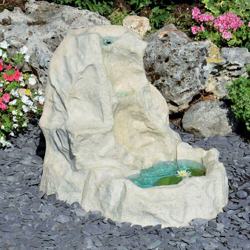foto del prodotto cascata artificiale marmo da giardino 90x68x83 cm in vetroresina con pompa