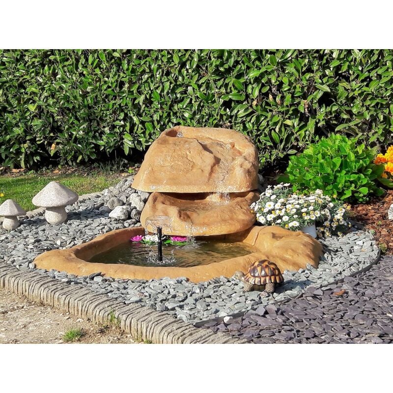 foto del prodotto cascata da giardino marmore con pompa e filtro con laghetto di raccolta resina