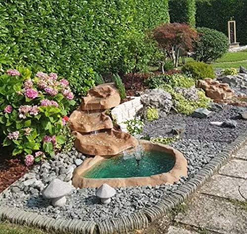 foto del prodotto cascata in vetroresina da giardino azzurra cm 320x165x35 litri 3000