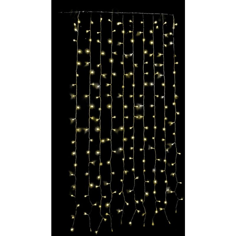 foto del prodotto cascata luminosa a led prolungabile con giochi di luce e filo trasparente luce calda