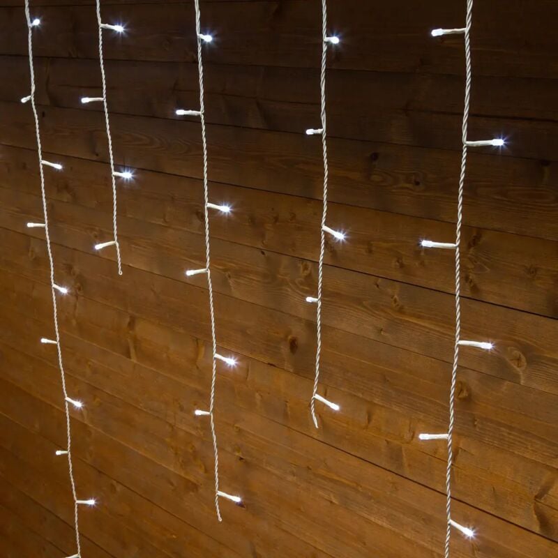 foto del prodotto cascata luminosa per esterno stalattite a led, decorazioni di natale in movimento h 60 cm -720 led - 30,08 metri / luce fredda
