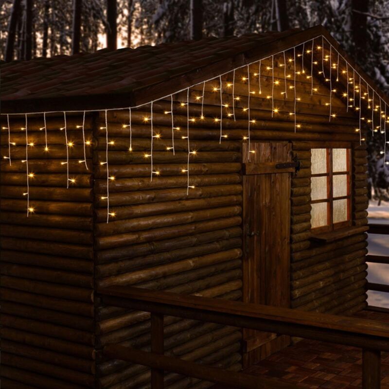 foto del prodotto cascata luminosa per esterno stalattite a led, decorazioni di natale in movimento h 75 cm luce fredda