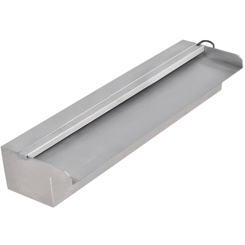 foto del prodotto cascata per laghetto rettangolare con led in acciaio inox 45 cm - vidaxl