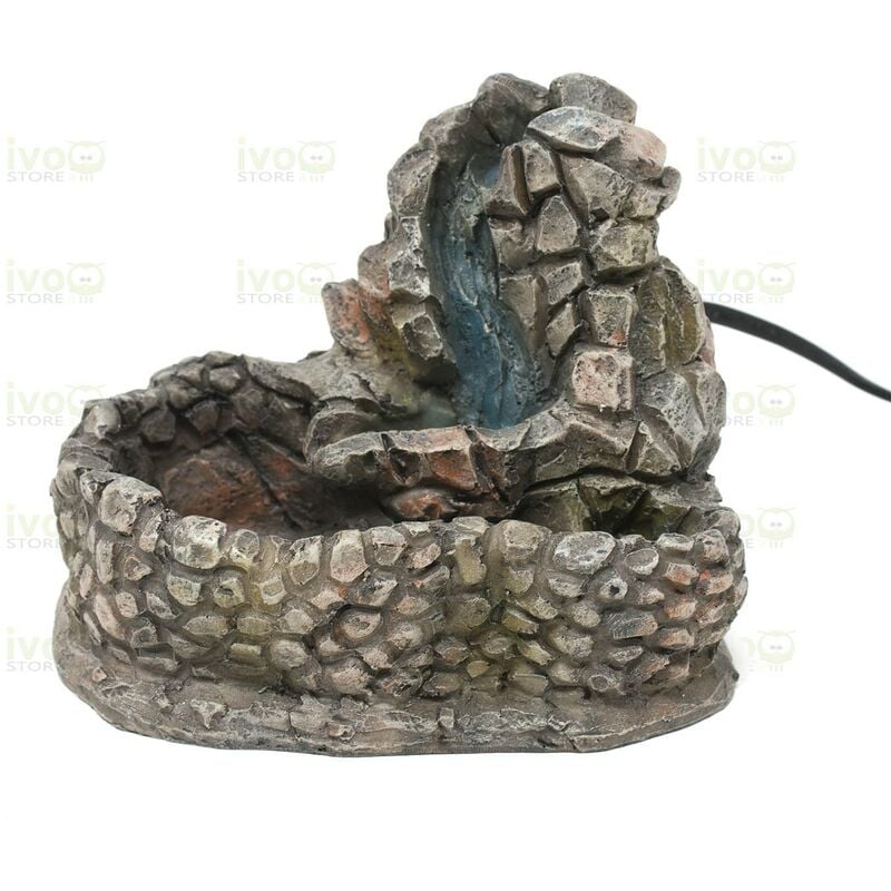 foto del prodotto cascata per presepe con pietre pompa riciclo acqua 15x12 cm 11703