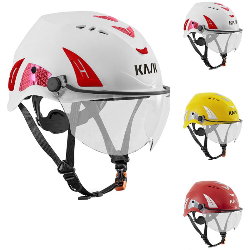 foto del prodotto casco antinfortunistico con visiera kask superplasma hp visor whe00107 en 14052 vari colori, rosso