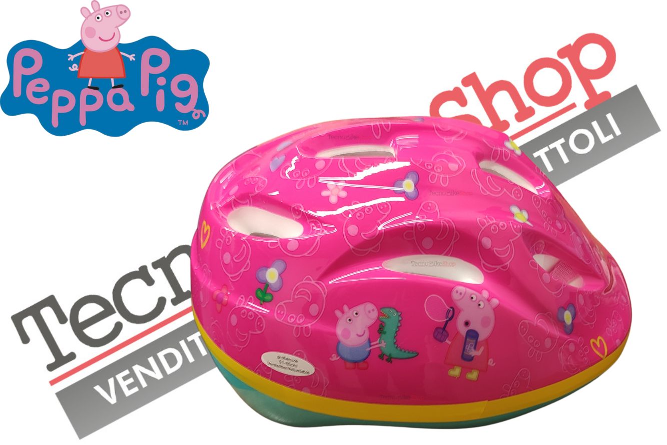 foto del prodotto casco caschetto bici bambina albri peppa pig omologato misura regolabile