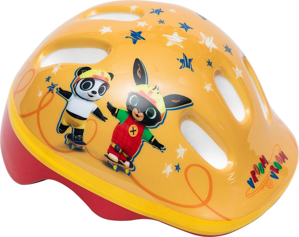 foto del prodotto casco ciclo bambino coniglietto bing bici bicicletta 44 48 cm protezione giallo