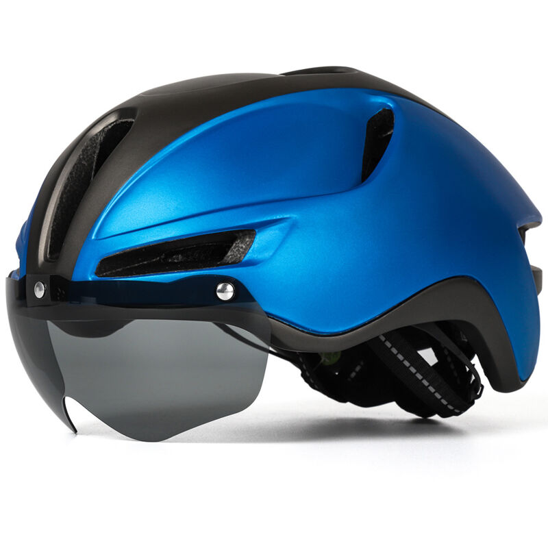 foto del prodotto casco da bici per adulti casco da bicicletta leggero e confortevole per uomini e donne con luce posteriore ricaricabile tramite usb l, blu 