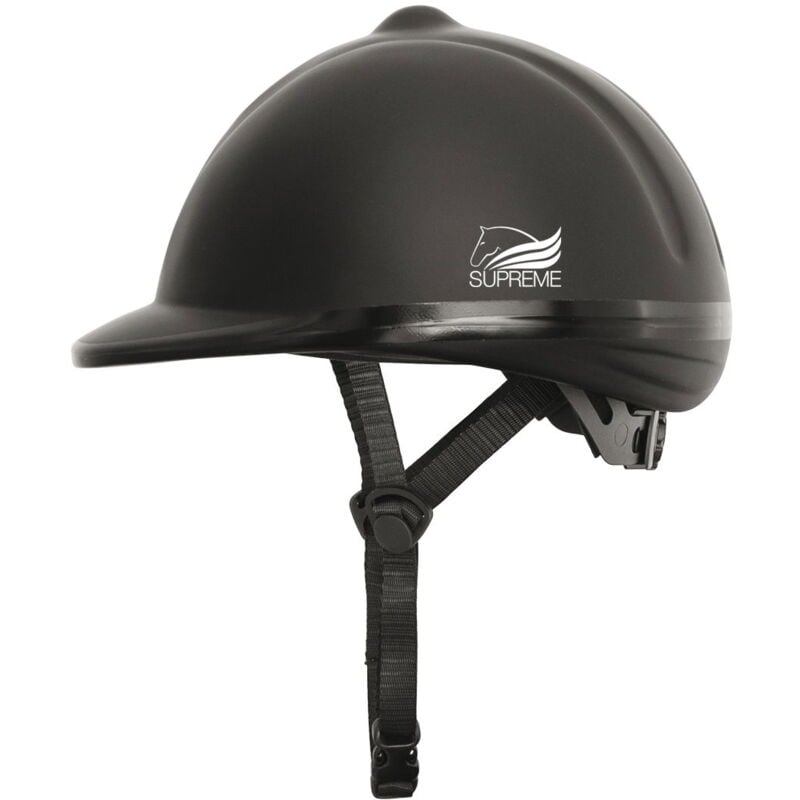 foto del prodotto casco da equitazione satinato con rotella posteriore regolabile: 53-57 cm, nero