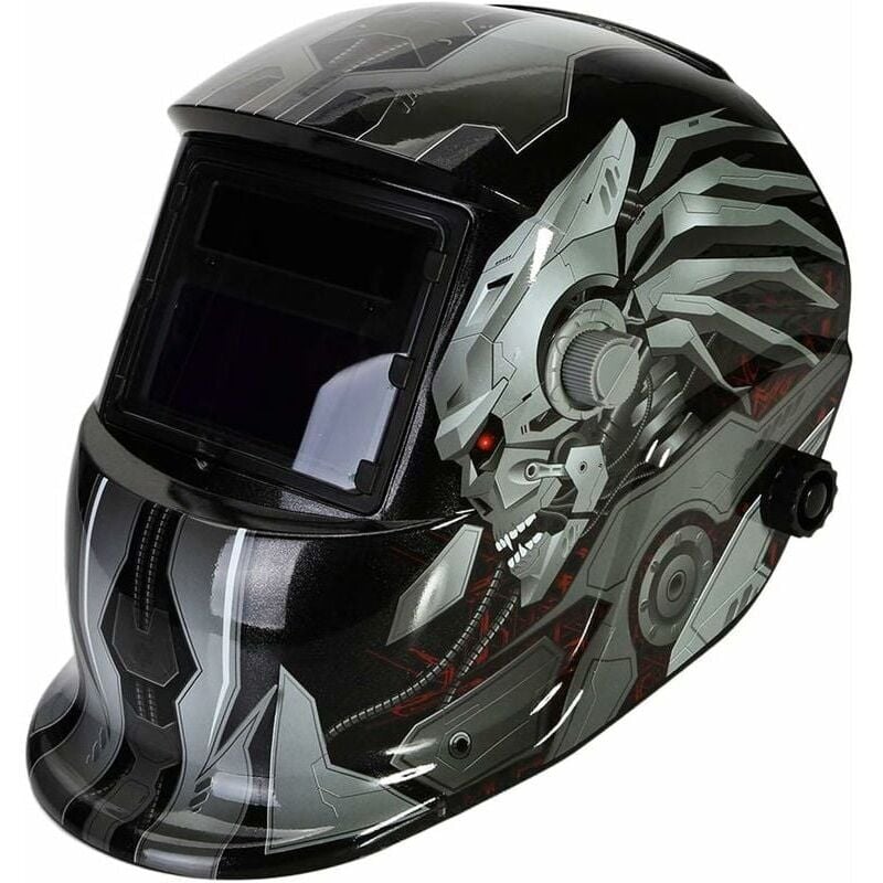foto del prodotto casco di saldatura automatico casco di saldatura con 2 lenti e 2 sensori filtro dimmerabile din9 13 per saldatura ad arco mig tig mag