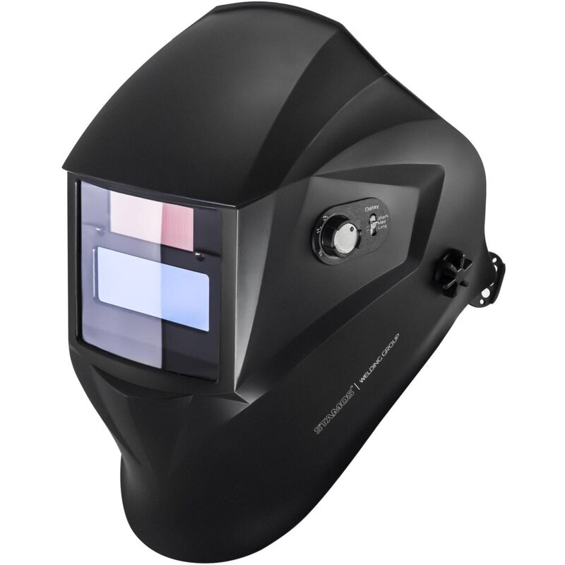 foto del prodotto casco di saldatura maschera forma regolabile oscuramento automatico celle solari