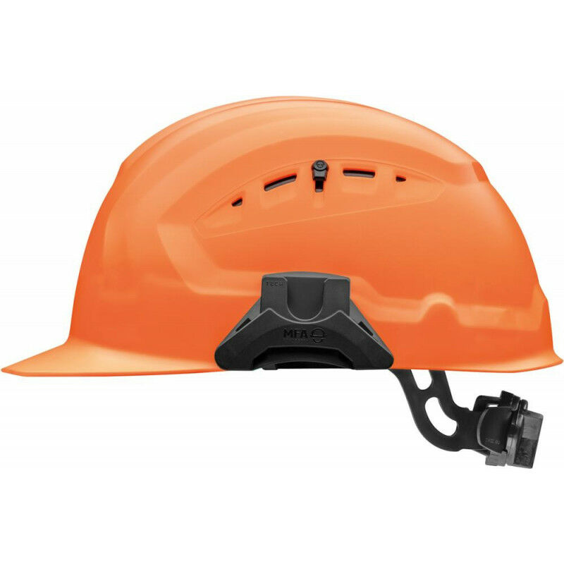 foto del prodotto casco di sicurezza crossguard con serratura rotante arancione