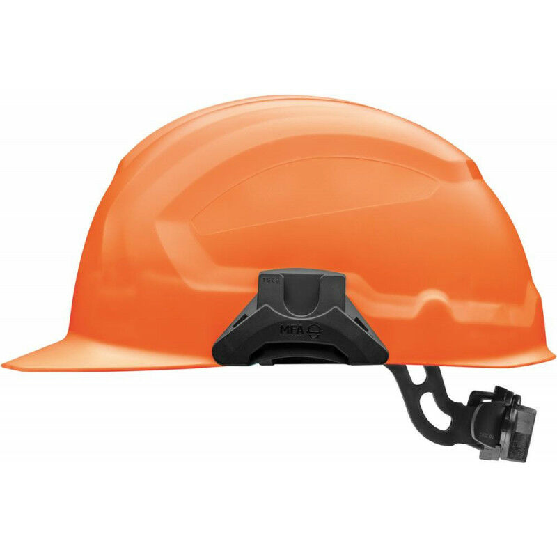 foto del prodotto casco di sicurezza crosslettrica con serratura rotante arancione