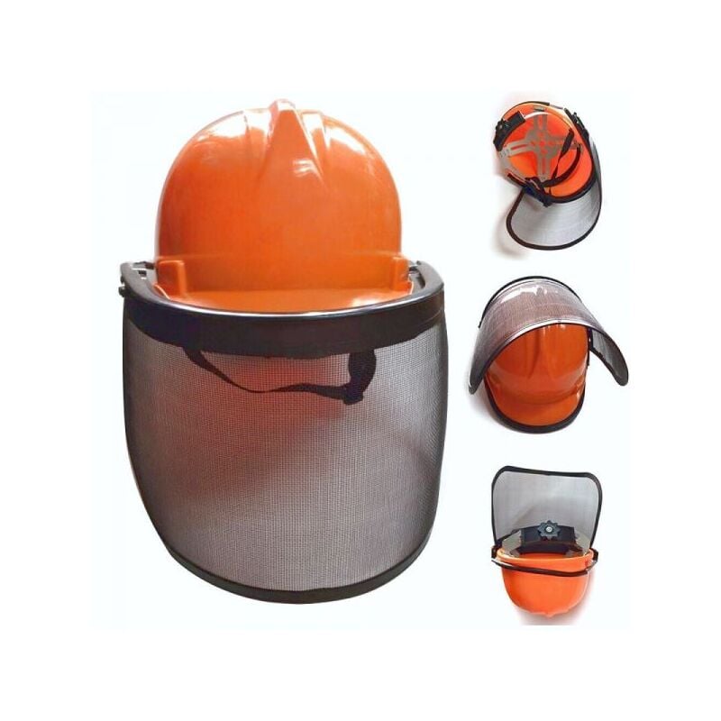 foto del prodotto casco elmetto protettivo con visiera a rete decespugliatore tagliaerba 07320