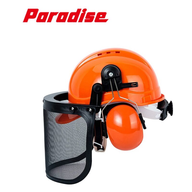 foto del prodotto casco forestale integrale per lavori con motosega visiera in rete di acciaio protezione dell udito norme