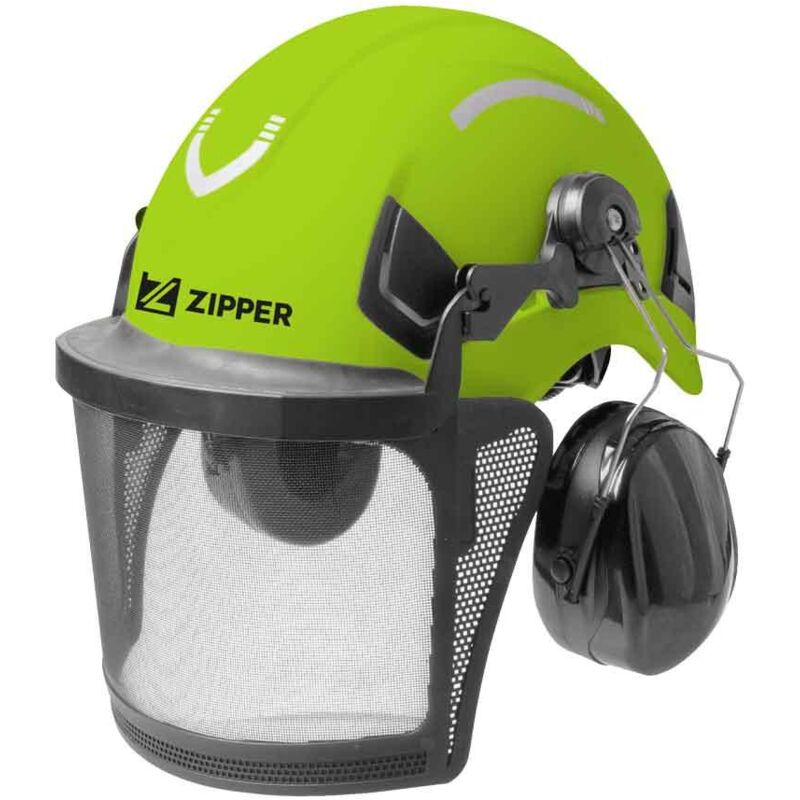 foto del prodotto casco forestale professionale con visiera e cuffie antirumore zipper zi fhprofi