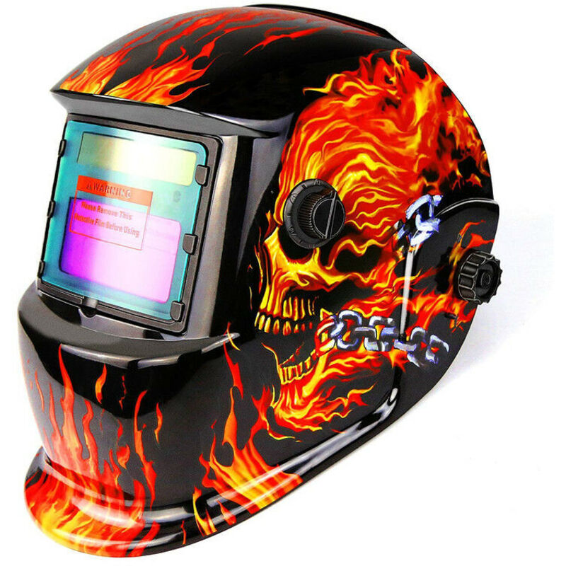 foto del prodotto casco per saldatura automatico maschera per saldatura con 2 lenti e 2 sensori di filtro di oscuramento regolabili din9 13 per saldatura ad arco mig