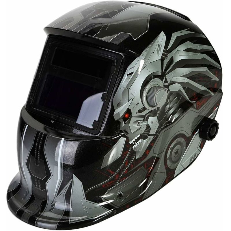 foto del prodotto casco per saldatura automatico maschera per saldatura con filtro di oscuramento regolabile din9 13 per saldatura ad arco mig tig mag classe