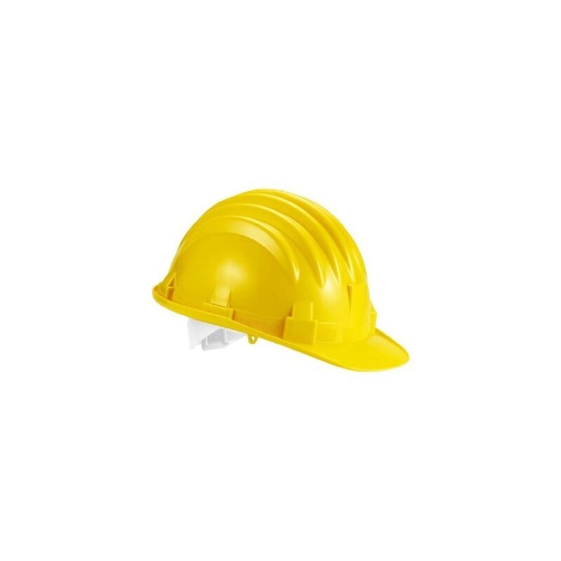 foto del prodotto casco plastica con visiera giallo