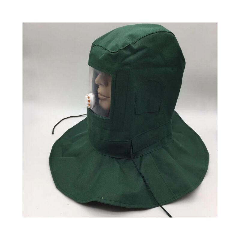 foto del prodotto casco protettivo maschera antivento antipolvere per sabbiatrice sabbiatrice