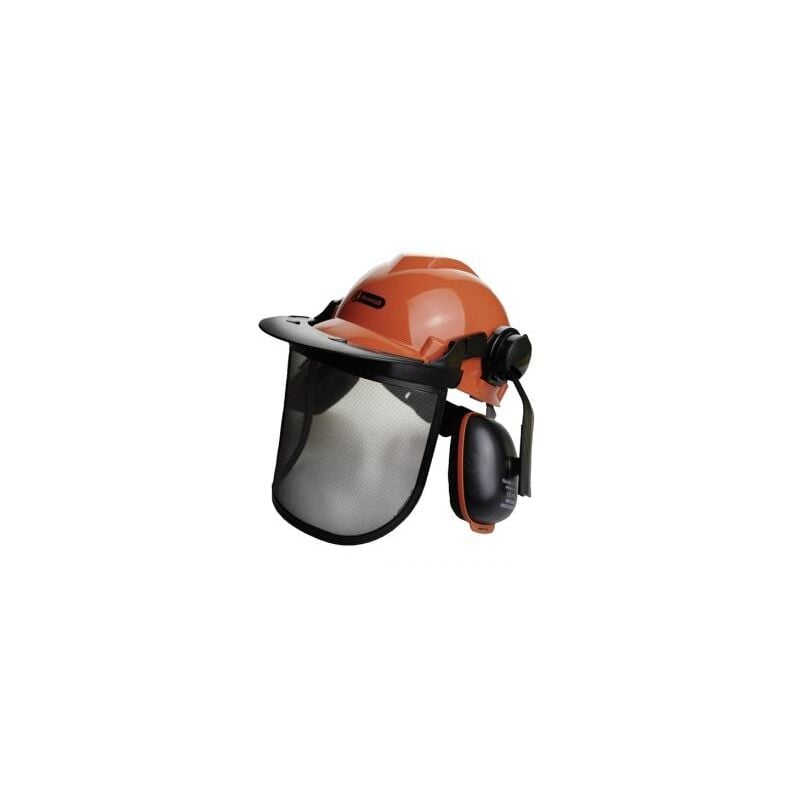 foto del prodotto casco protezione forestale visiera in rete metallica regolabile