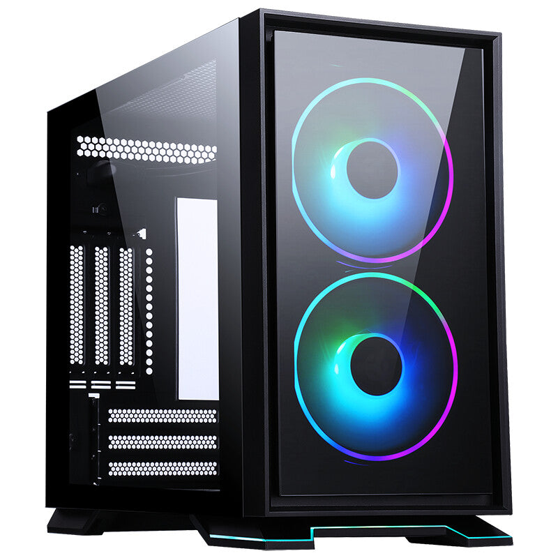 foto del prodotto case galaxy 2q - itx mini tower- 2x12cm argb fan- 2xusb3- 2x front panel- side glass