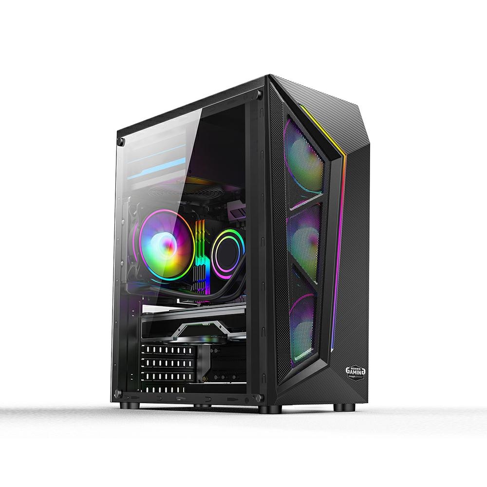 foto del prodotto case gaming 1 led rgb 4 fan argb, 2 usb, glass panel