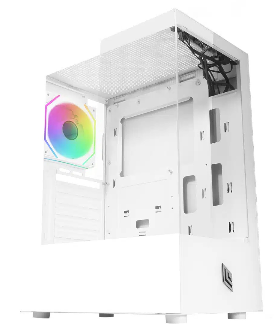 foto del prodotto case mid tower no psu nexus p100 wh 2usb3 1usb2 vetro temperato rgb fan