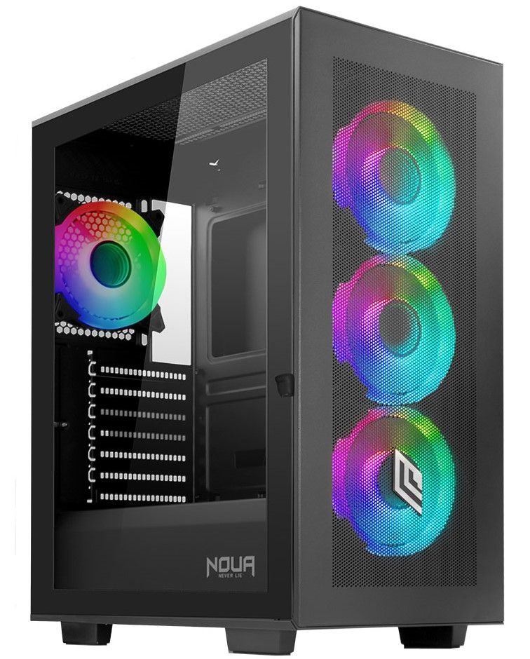 foto del prodotto case mid tower no psu utopia f501 1u3 2u2 3 fanargb vetro bk