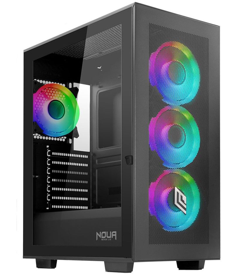 foto del prodotto case mid tower no psu utopia f502 1u3 2u2 3 fanargb vetro bk