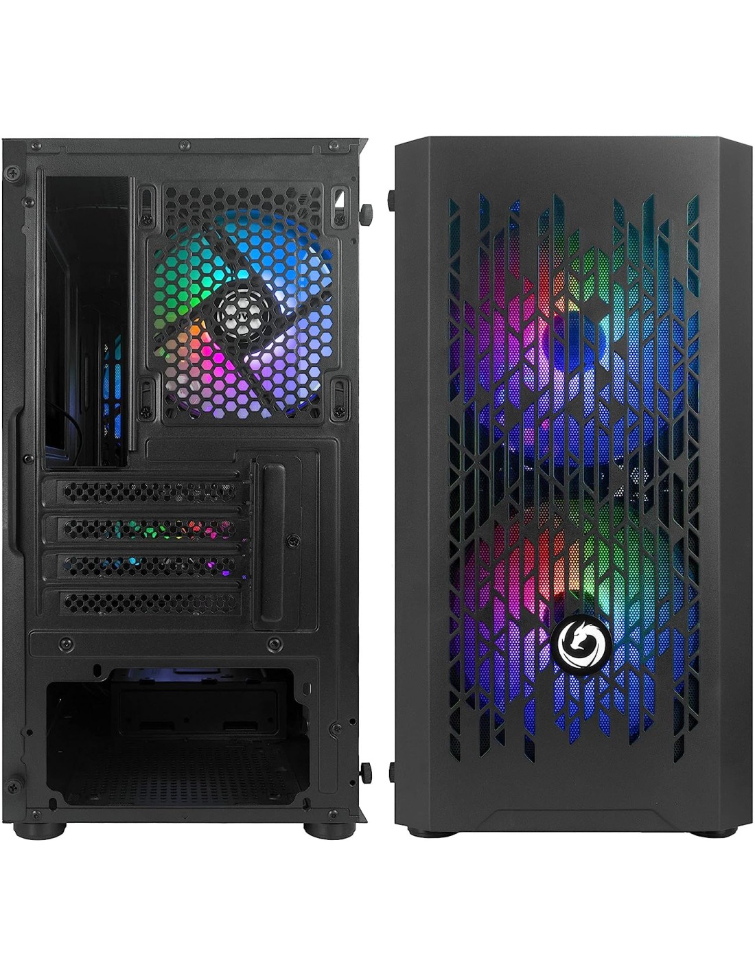 foto del prodotto case nuwo blitz r24 black mic 0.5mm spcc 3 u3 f.rainb.side glass