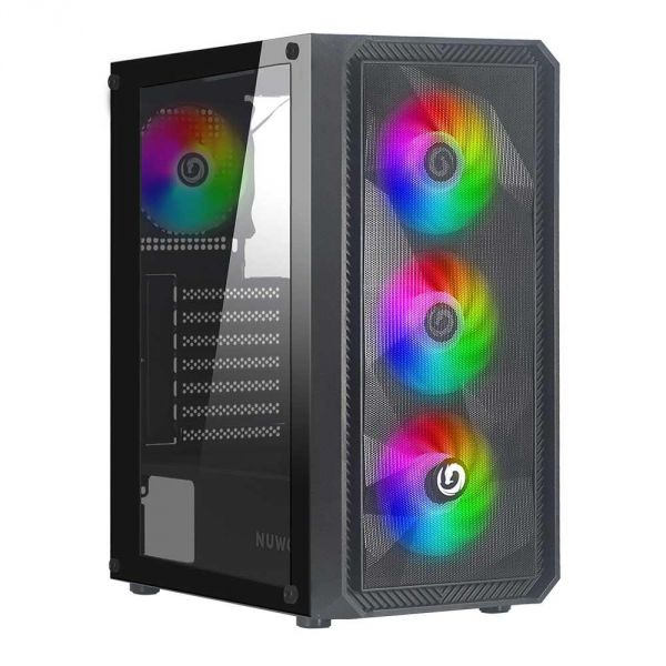 foto del prodotto case nuwo e-atx rodan r602 black mid 0.5mm u3 cs0303pw-r602k547