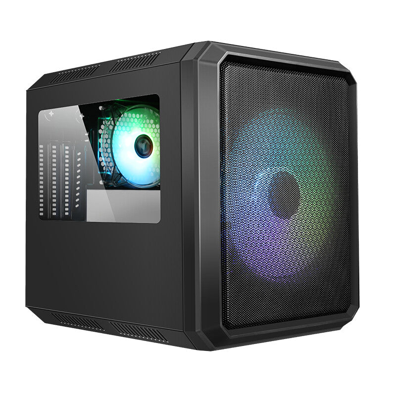 foto del prodotto case qbo 8 evo - micro atx- usb3- 200+120mm argb fan- card reader- 3x trasp window