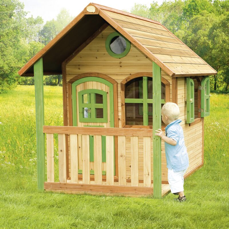 foto del prodotto casetta alex gioco per bambini da esterno e giardino in legno con veranda