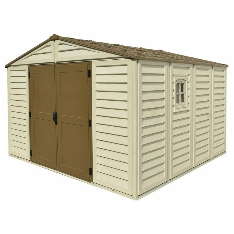 foto del prodotto casetta box da giardino 325x319x233 cm in pvc avorio marrone