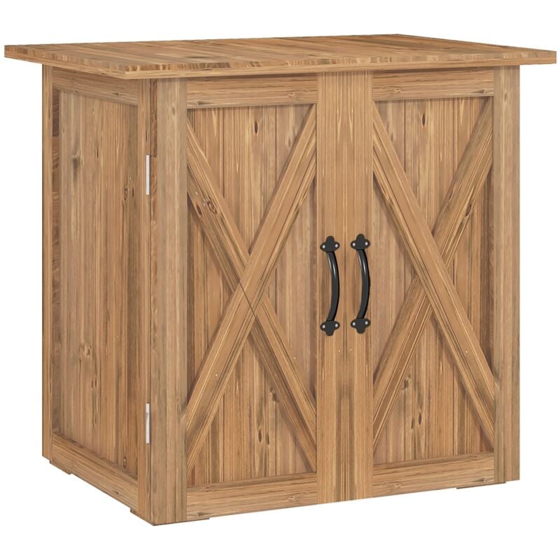 foto del prodotto casetta box da giardino a 2 ante stile country 77x55x72 cm in legno marrone