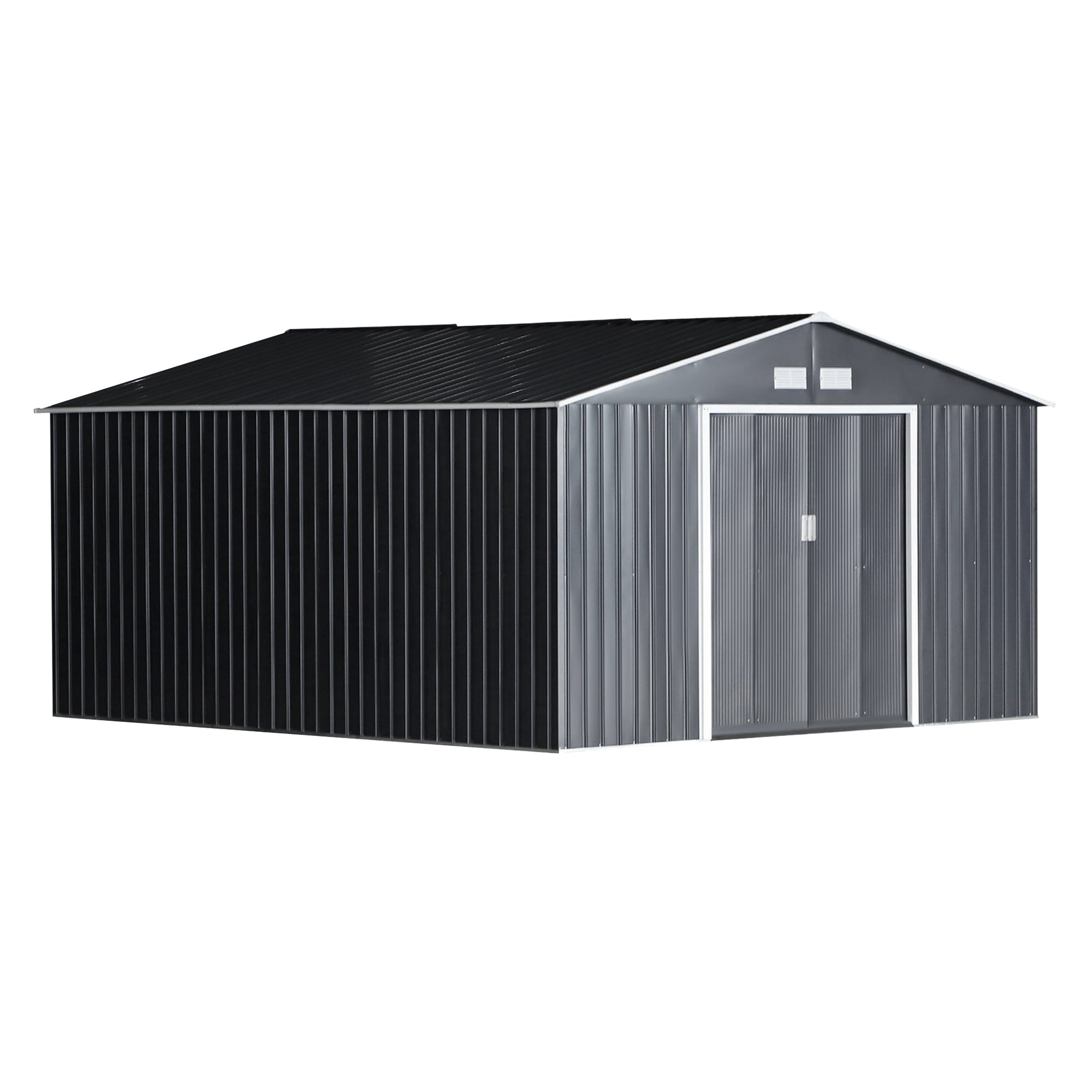 foto del prodotto casetta box da giardino in lamiera 3,4x3,86x2 m grigia