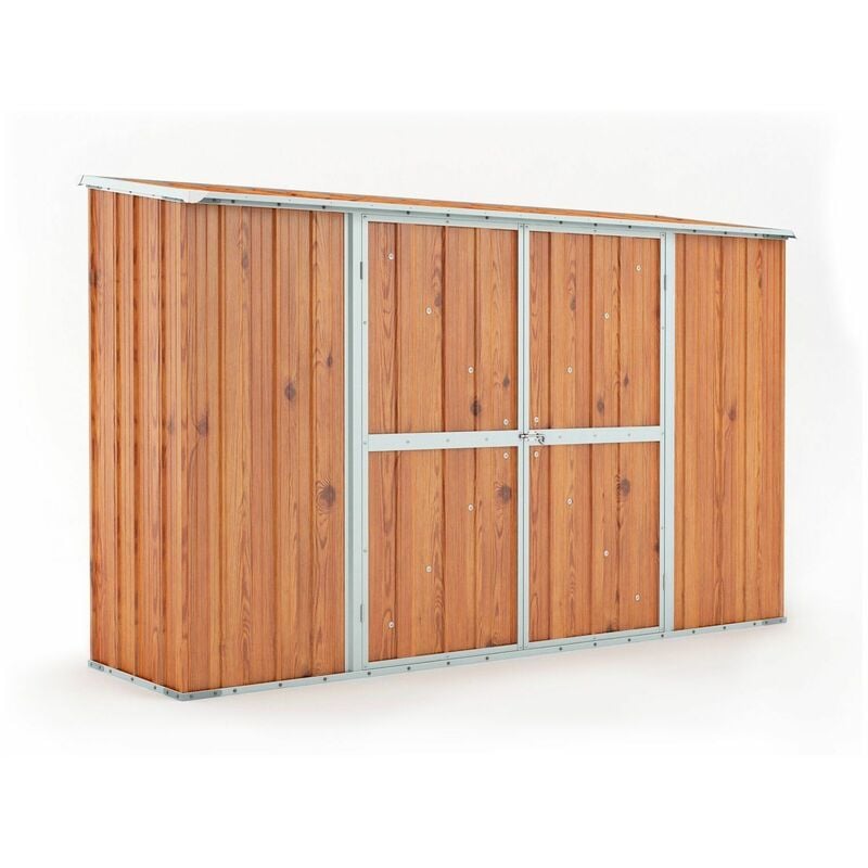 foto del prodotto casetta box da giardino in lamiera di acciaio porta utensili 307x100x192 cm enaudi legno