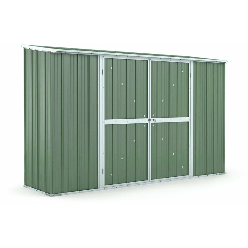 foto del prodotto casetta box da giardino in lamiera di acciaio porta utensili 307x100x192 cm enaudi verde