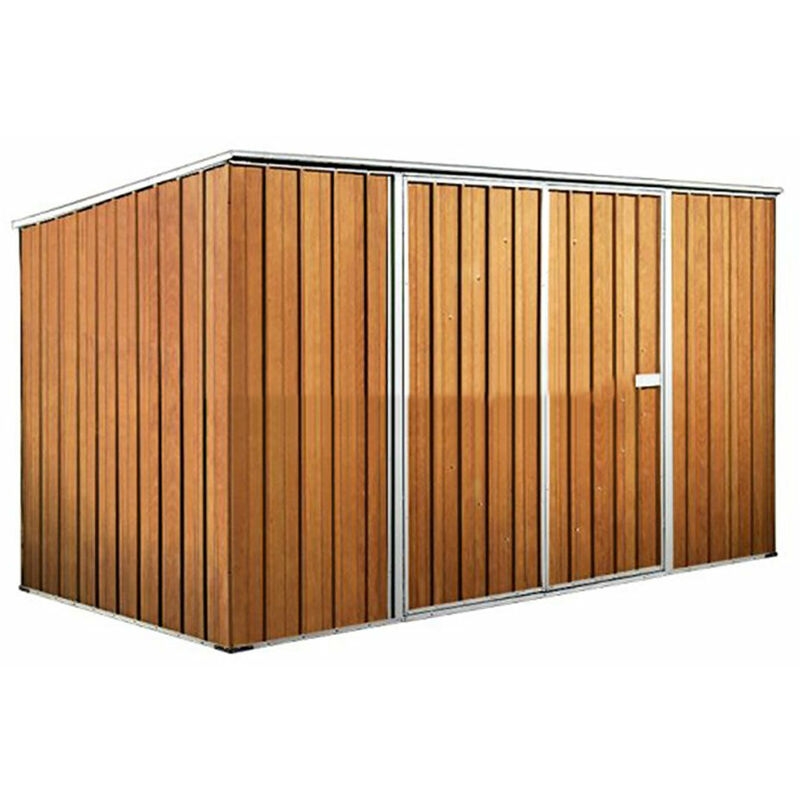 foto del prodotto casetta box da giardino in lamiera di acciaio porta utensili 345x186x192 cm enaudi legno