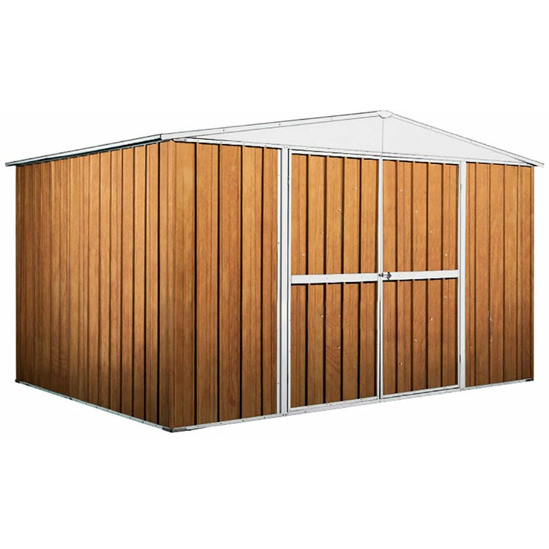 foto del prodotto casetta box da giardino in lamiera di acciaio porta utensili 360x260x212 cm enaudi legno